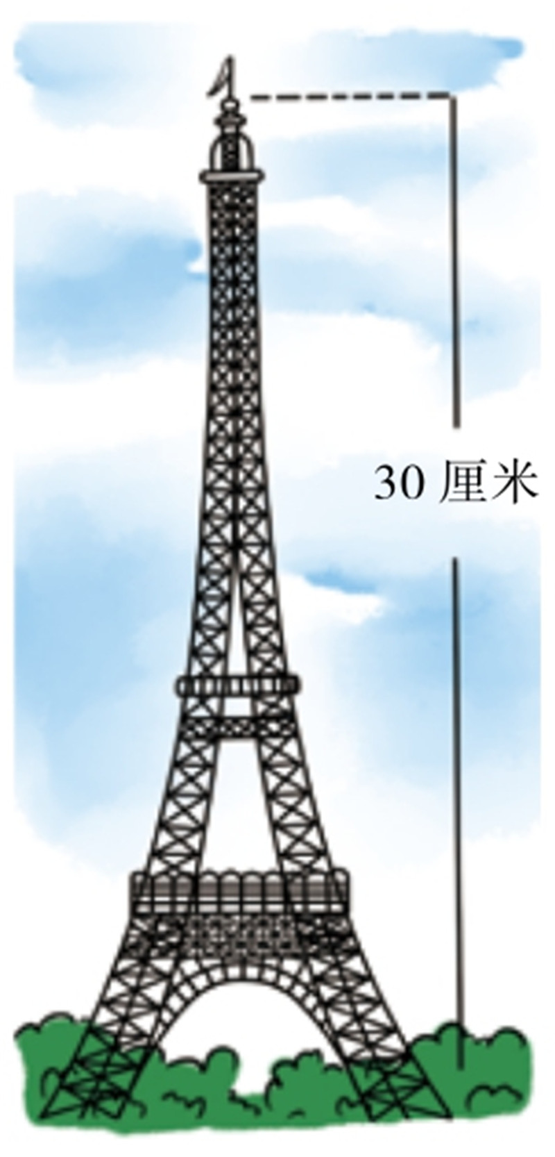 高30厘米的埃菲尔铁塔模型的质量有多重