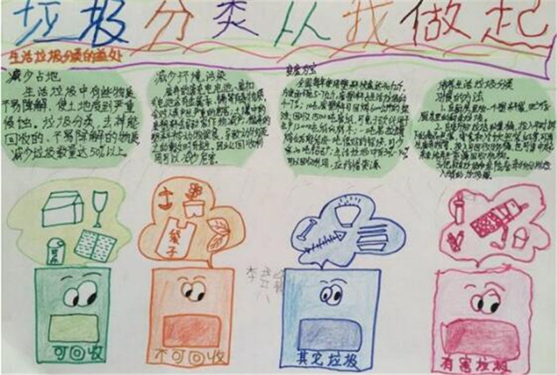 垃圾分类小使者活动心得作文1000字,小学作文两篇